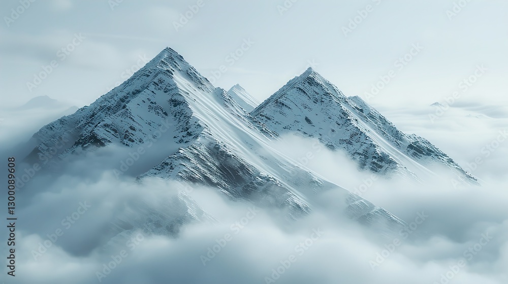 Obraz premium Mountains with soft clouds in high definition HD 8K wallpaper Photographic Image