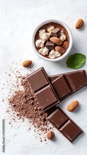 Chocolate with nuts and cocoa, for cooking or dessert