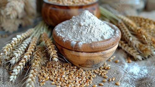 Pain traditionnel FranÃ§ais avec du blÃ© et de la farine  