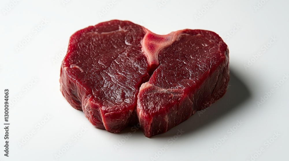 Unique Heart-Shaped Raw Beef Steak: A Creative Cut for Culinary Delights Unique Heart-Shaped Raw Beef Steak: A Creative Cut for Culinary Delights
