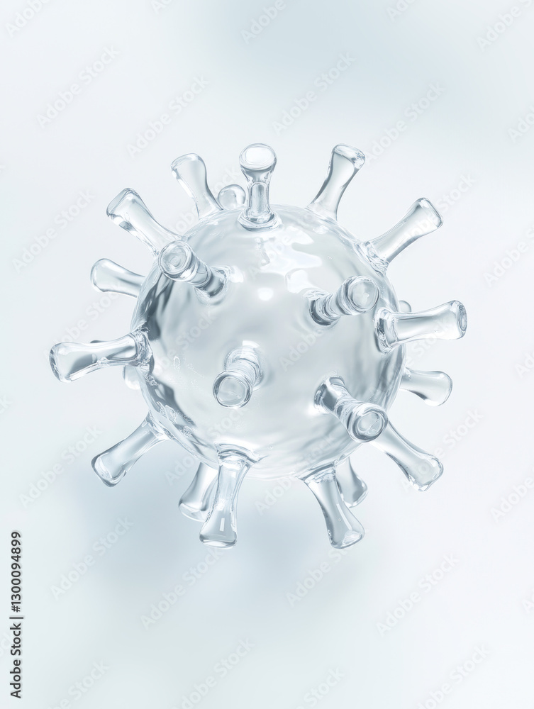 Fototapeta premium Transparent glass virus model for scientific and educational purposes