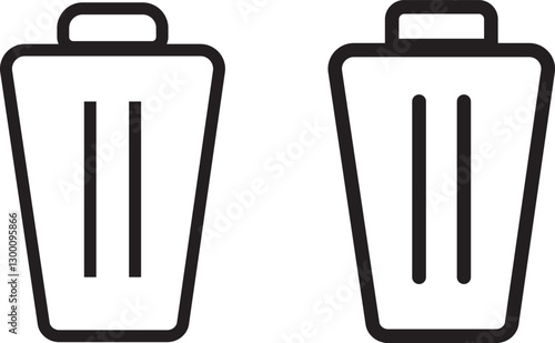 trash, delete icon isolated on a white background, Black and White
