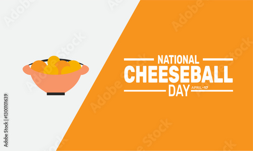  National Cheeseball Day. Holiday concept. suitable for placard, background,Greeting Card, Poster design template with text inscription, standard Social Media Post.