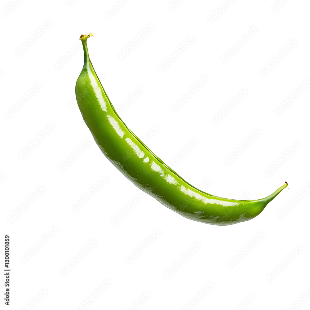 A fresh green long bean isolated on white A fresh green long bean isolated on white