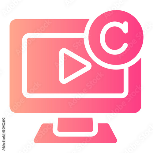 copyrighted video gradient icon