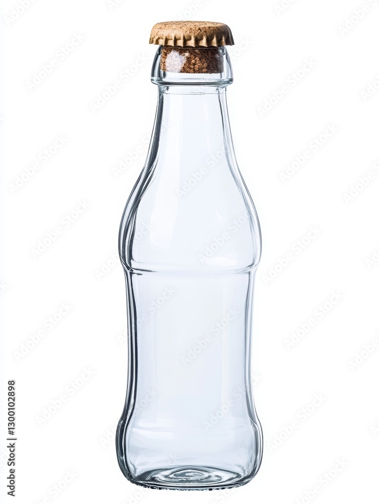 custom made wallpaper toronto digitalEmpty Clear Glass Soda Bottle with Cork Top on White