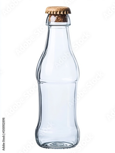 Wallpaper Mural Empty Clear Glass Soda Bottle with Cork Top on White Torontodigital.ca
