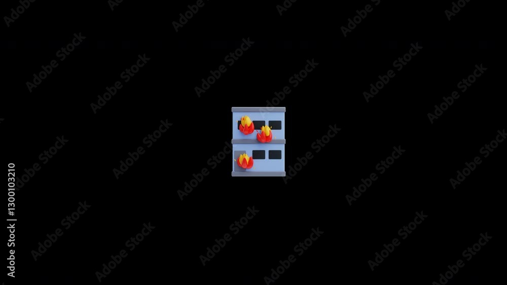 3D Animation of Burning Building 3D Animation of Burning Building