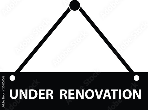 Under renovation icon. Caution, Under renovation sign. Warning sign is under renovation. flat style.