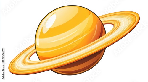 Gold and Yellow Pixel Art Planet with Rings