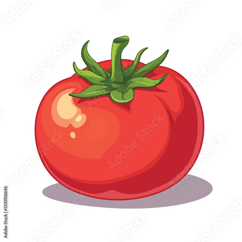 Red Tomato clip art cartoon style vector illustration