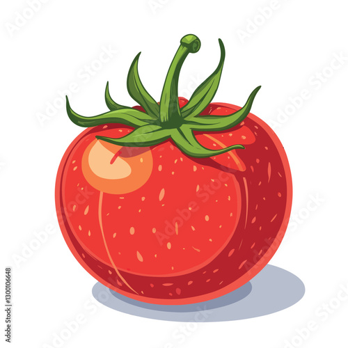 Red Tomato clip art cartoon style vector illustration