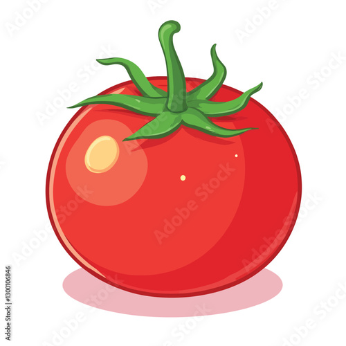 Red Tomato clip art cartoon style vector illustration
