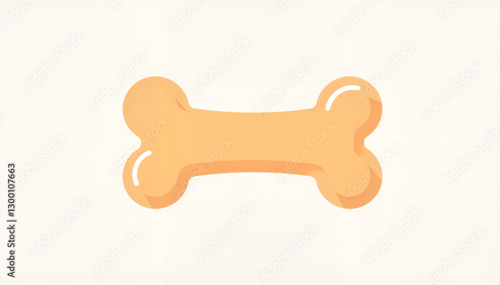 Minimalist soft dog bone illustration on white background Minimalist soft dog bone illustration on white background