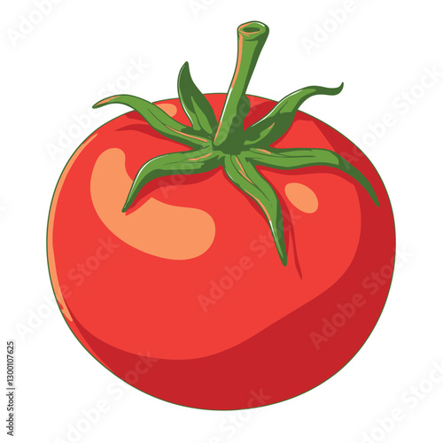 Red Tomato clip art cartoon style vector illustration