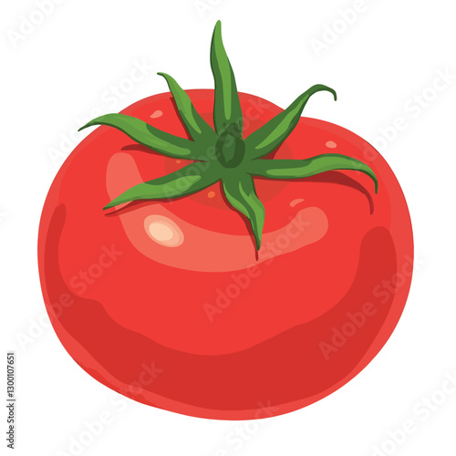 Red Tomato clip art cartoon style vector illustration