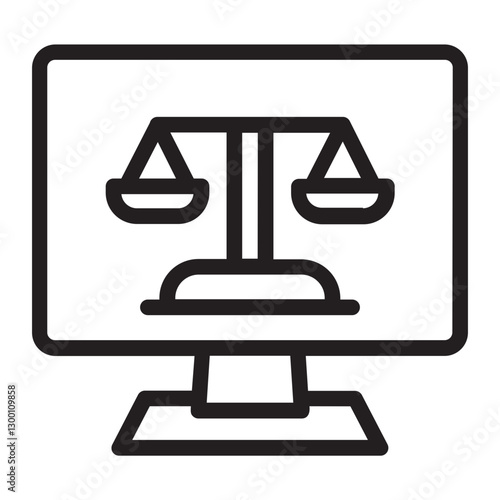 Online Court  line icon