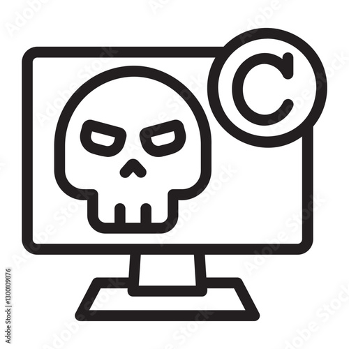 piracy line icon