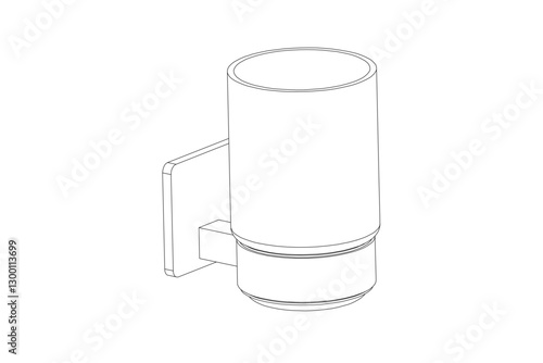 Tumbler Holder, toothbrush holder, bath fittings products accessories vector illustrator