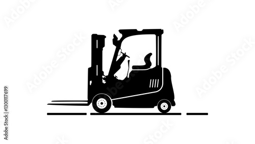forklift symbol, black isolated silhouette