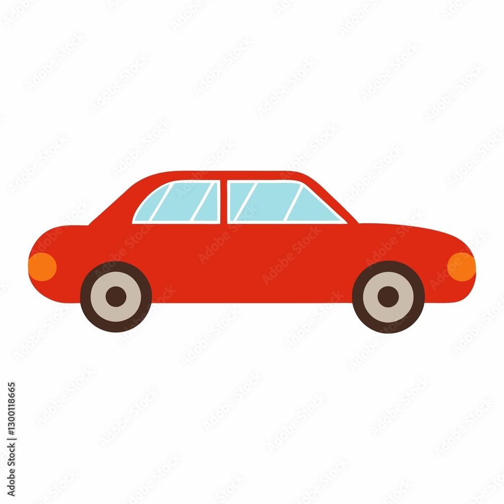 red retro car illustration on white background red retro car illustration on white background