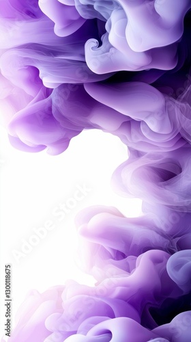 Abstract Purple Ink Swirls and Fluid Art Design