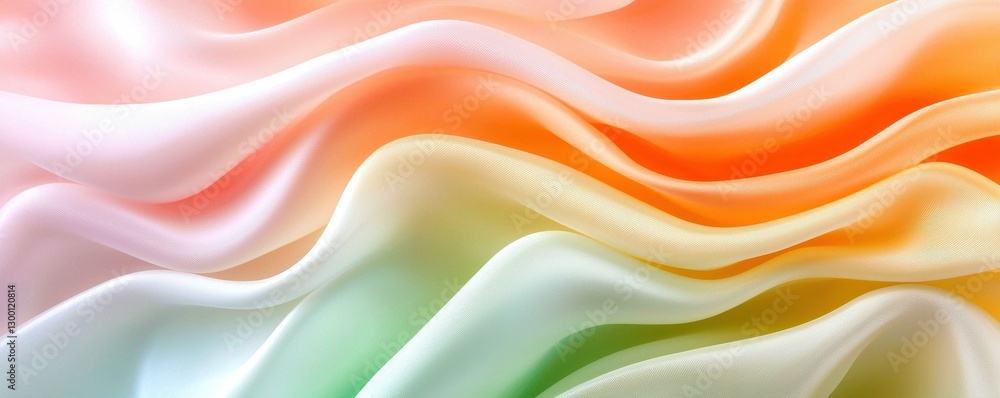 Fototapeta premium Dynamic Colorful Silk Waves Abstract Art Display with Wavy Elegant Fluidity and Modern Design Backdrop