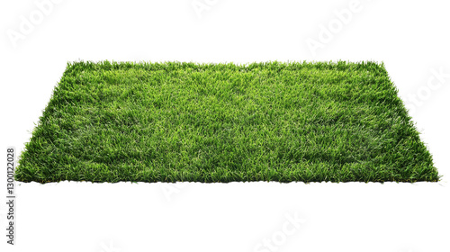 green grass in a form of the rectangle on white background