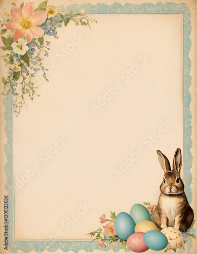 Cute Easter Design with Bunny and Eggs