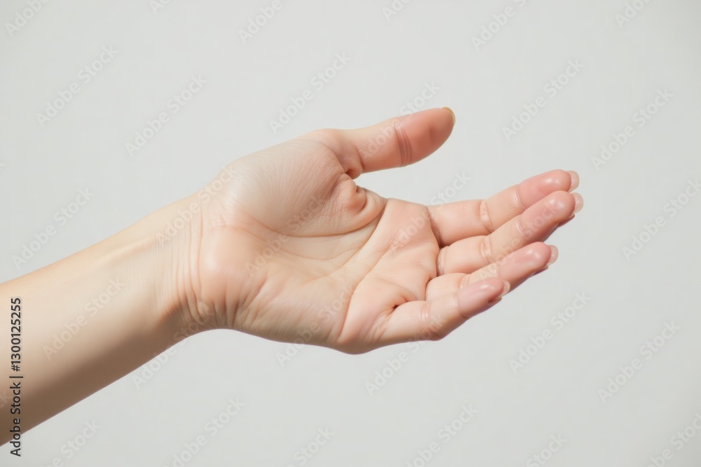 An open, cupped hand against a light, neutral background, symbolizing receptivity, offering, or holding. An open, cupped hand against a light, neutral background, symbolizing receptivity, offering, or holding.