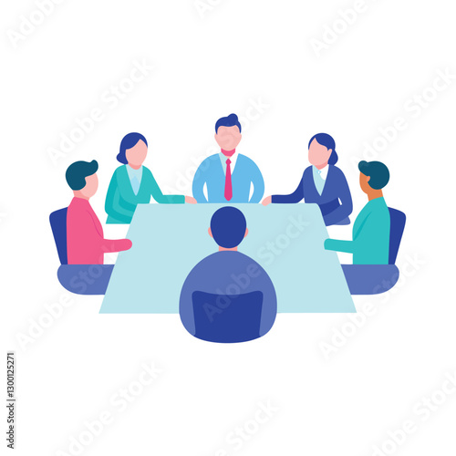 Company executives actively making critical business decisions during board meeting