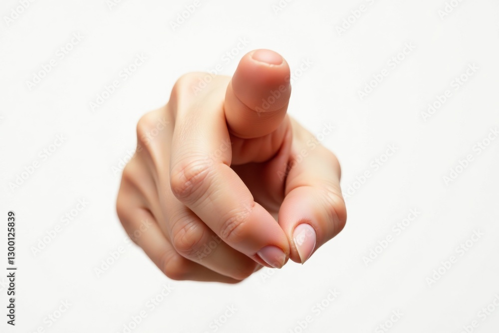 Hand pointing directly at the viewer, isolated on a white background. Hand pointing directly at the viewer, isolated on a white background.