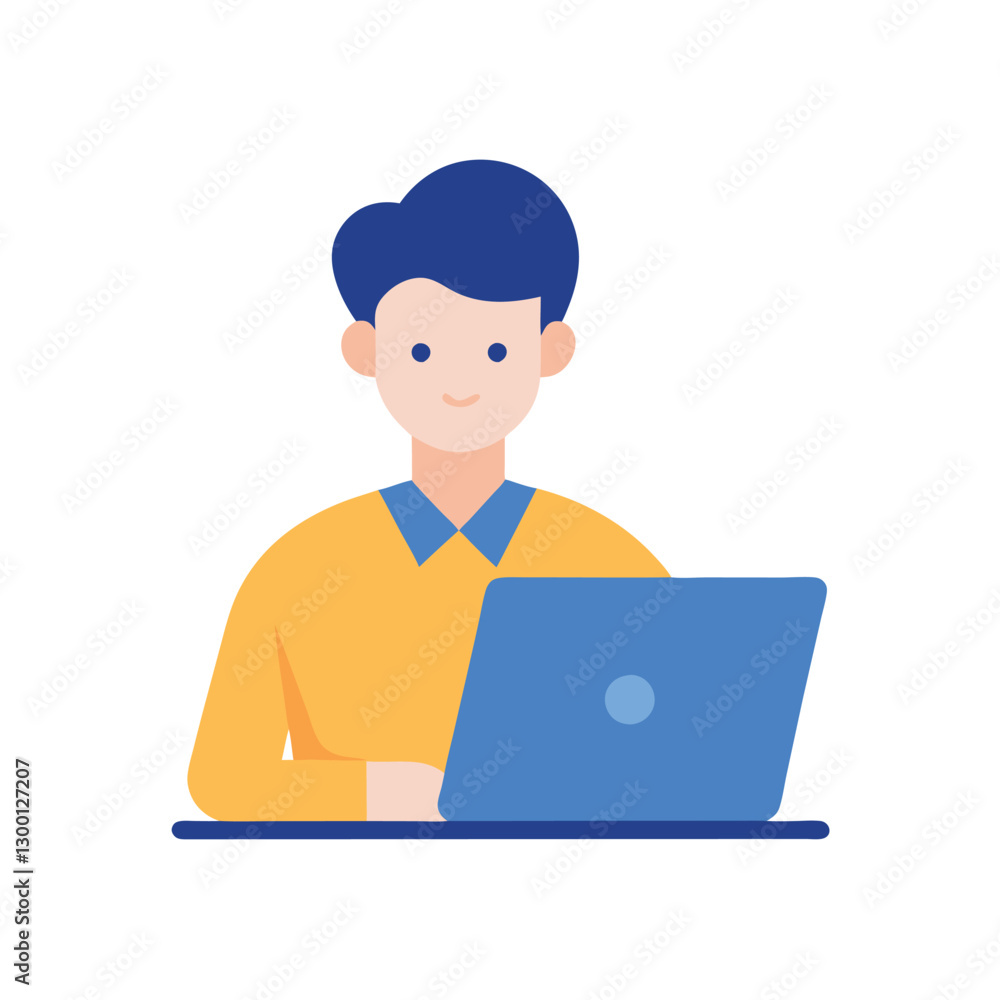 Employee drafting a professional email on laptop for clear communication Employee drafting a professional email on laptop for clear communication