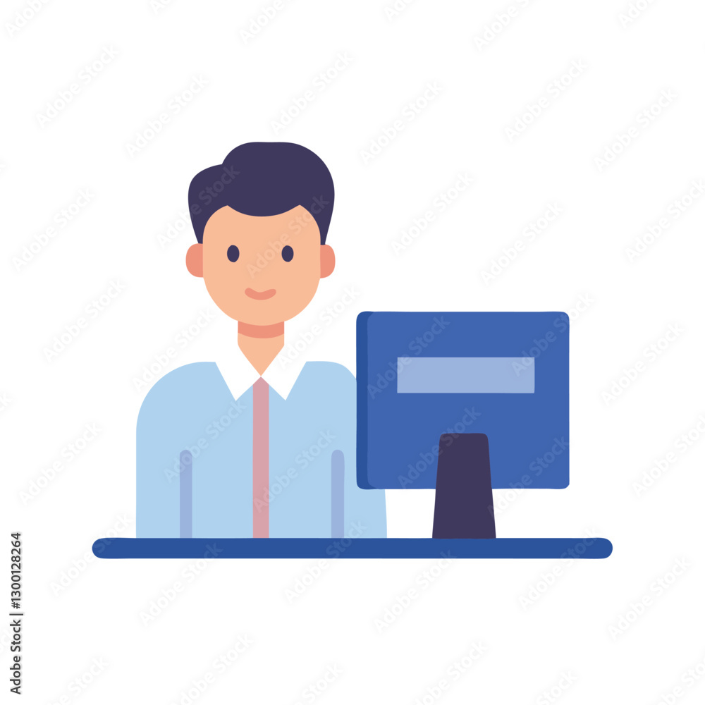 Employee working with accounting software on computer for accurate records Employee working with accounting software on computer for accurate records