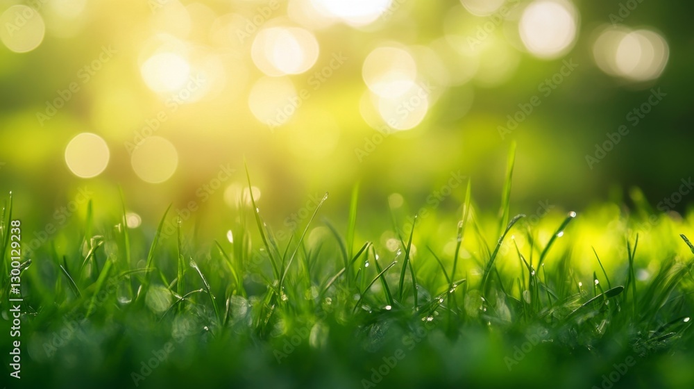 Obraz premium Capturing the sunlit bokeh of lush green grass outdoor photography nature setting eco-friendly concept