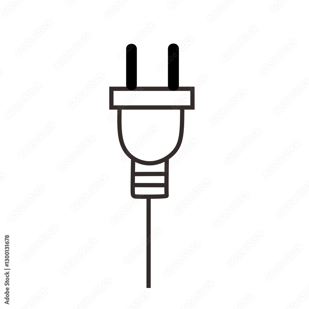 Electric plug vector icon. Power cord Electric plug vector icon. Power cord