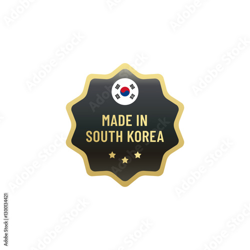 made in korean label stamp vector isolated EPS. Made in korean label for product packaging design.
