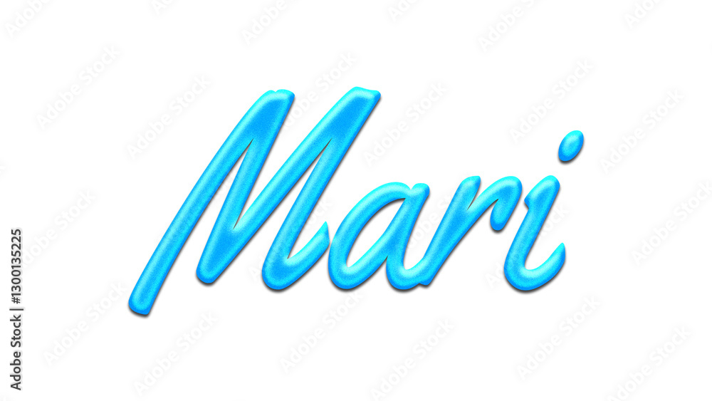 Glowing blue effect of name Mari on white background. Glowing blue effect of name Mari on white background.
