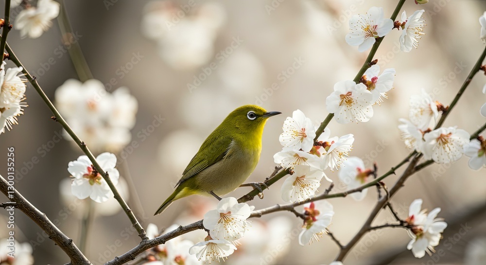 小鳥と春の花/梅/桜 小鳥と春の花/梅/桜