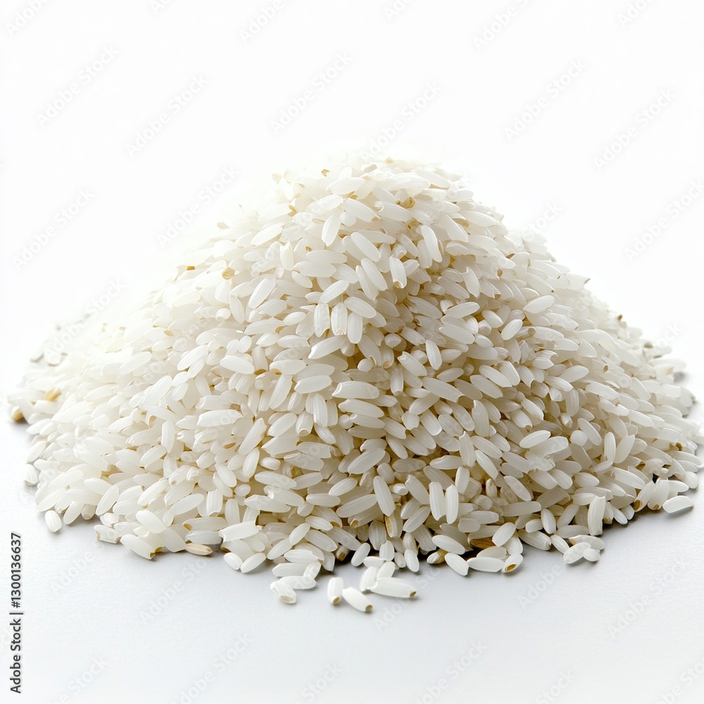 Pile of White Rice isolated on white background Pile of White Rice isolated on white background