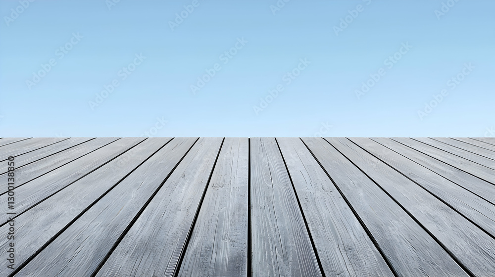 Grey Wooden Planks Against a Light Blue Sky Grey Wooden Planks Against a Light Blue Sky
