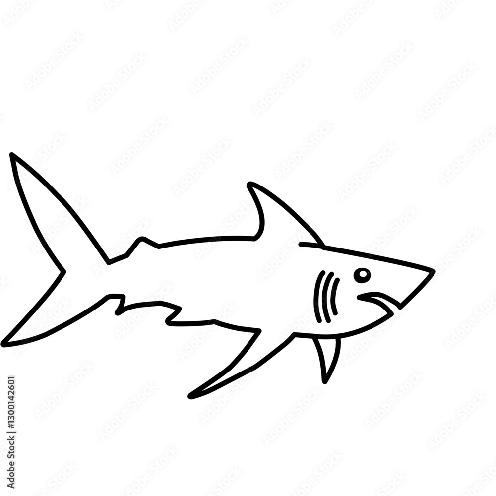 Obraz premium Shark Outline Vector 