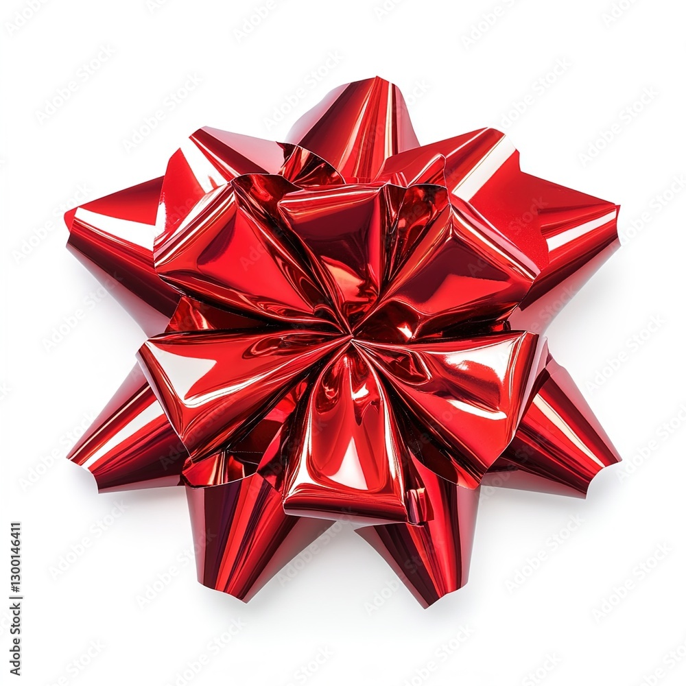 Shiny Red Ribbon Bow Overlay Template Isolated on White Background with Clipping Path for Creative Design and Decoration Shiny Red Ribbon Bow Overlay Template Isolated on White Background with Clipping Path for Creative Design and Decoration