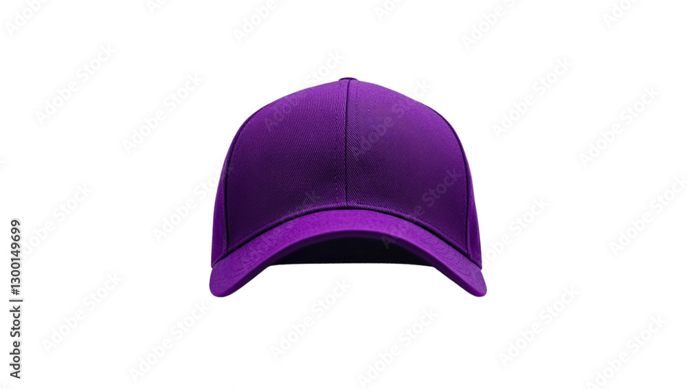 Fototapeta premium Purple baseball cap on white background 