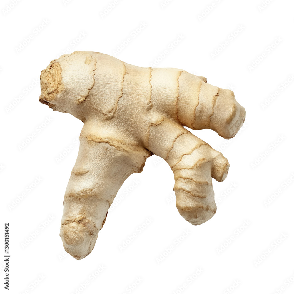 Knobby textured ginger root on clean white Knobby textured ginger root on clean white