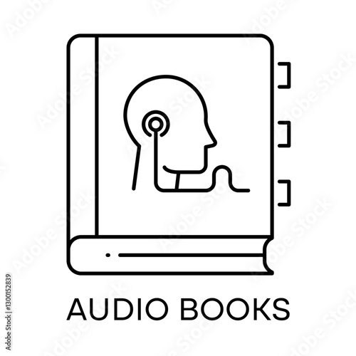 Audio Books – Book with Headphones Representing Narrated Literature