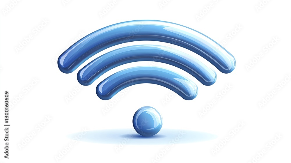 Modern Wireless Symbol in Stylish Blue Design for Digital Themes Modern Wireless Symbol in Stylish Blue Design for Digital Themes
