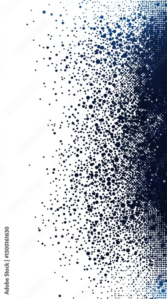 Bold halftone dots in shades of navy blue create a dynamic pattern on a contrasting background for modern design Bold halftone dots in shades of navy blue create a dynamic pattern on a contrasting background for modern design