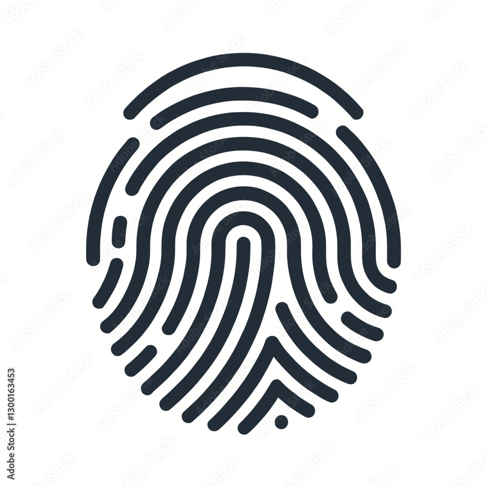 flat illustration of fingerprint flat illustration of fingerprint