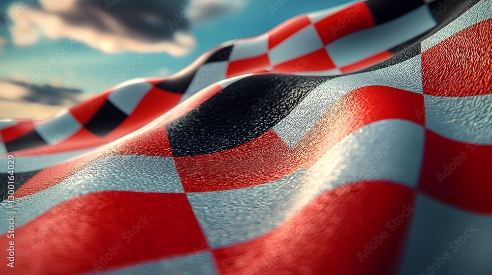 Fototapeta premium Checkered Flag Racing Background with Vibrant